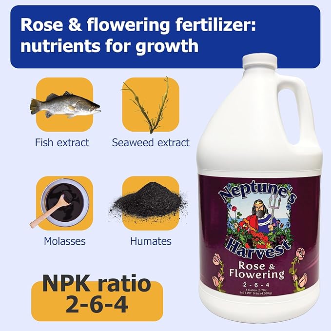 Fertilizante Líquido Orgánico Rose & Flowering 2-6-4, 1 Galón miniatura 4
