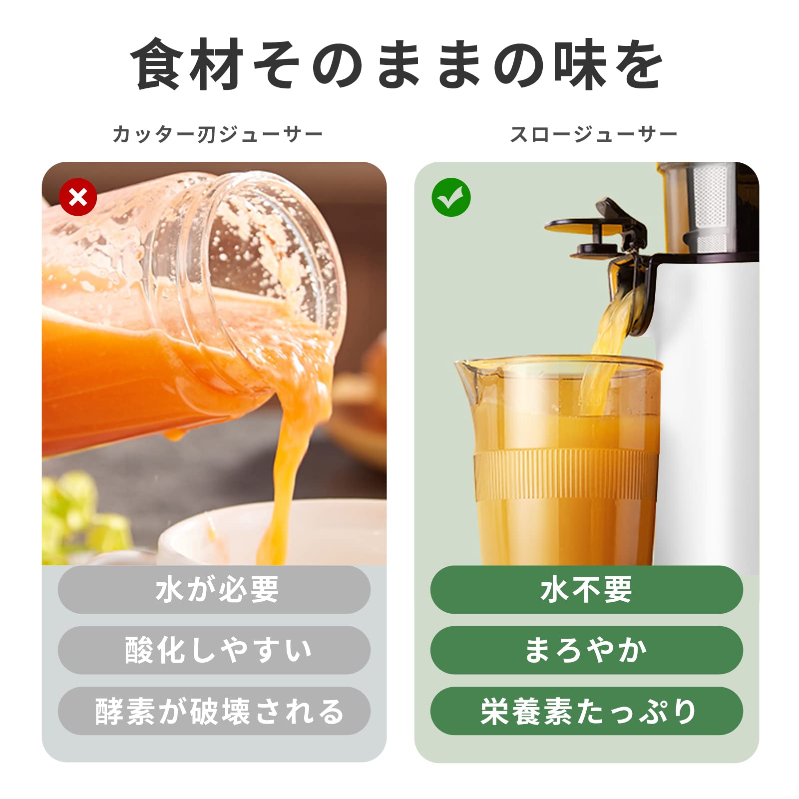 アセキ スロージューサー 低速回転 搾りカス分離