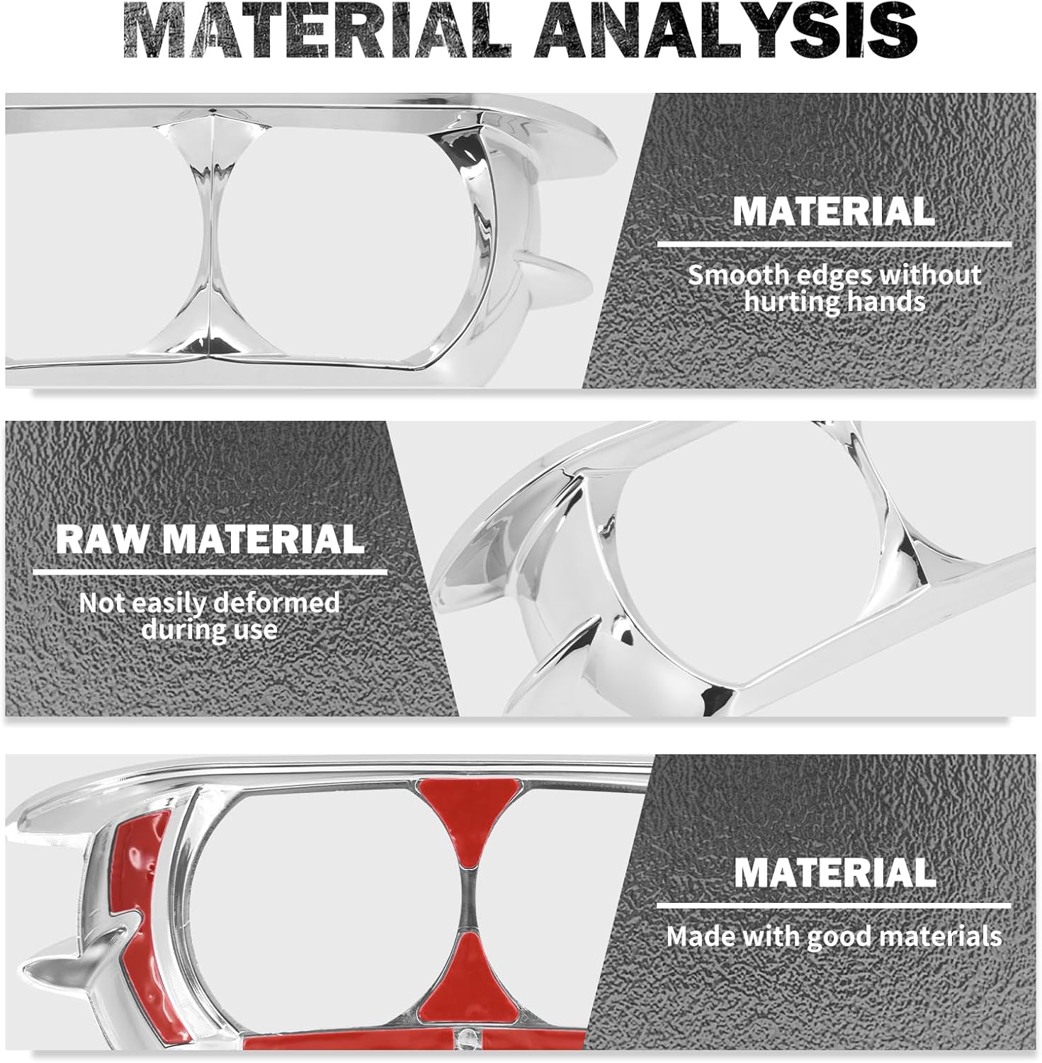 HDBUBALUS Motorcycle Headlight Bezel Trim Ring Cover Dual Headlamp Bezel Fit for Harley Road Glide 2015-Later Chrome