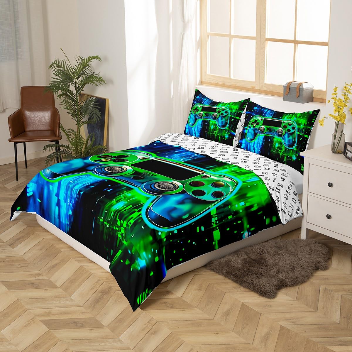 Manfei Gamer Duvet Cover Set Single Size - Image 2