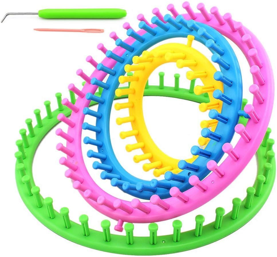 DIY Round Shape Plastic Knitting Looms, Set of 4'