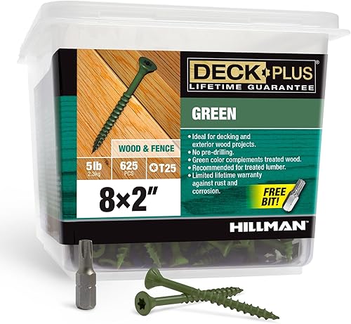 Miniatura 51 de Deck Plus Tornillos para Madera Exterior y Cercas con Revestimiento Epoxi de 2-1/2 Pulgadas #10 x 2-1/2" Torx/Star Drive Incluido Rosca Gruesa