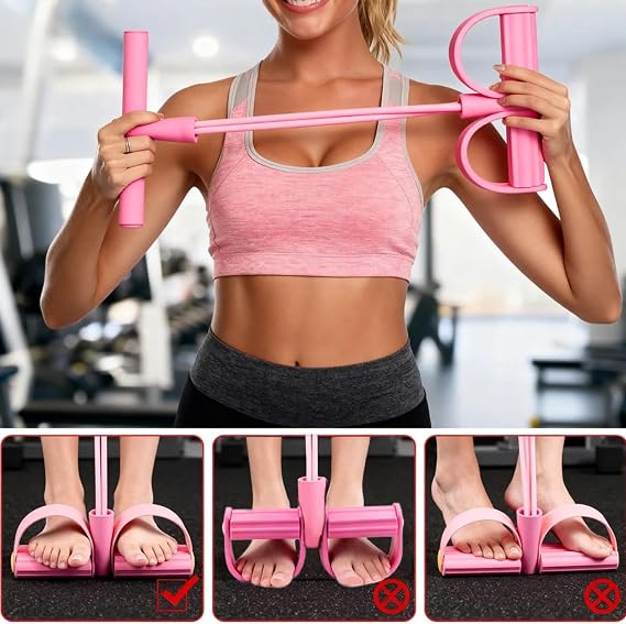 3PCS Multifunction Tension Rope, 6 Tube Resistance Band Resistance Bands with Handle Pilates Equipment, Exercise Band Sit up Exercise Equipment, Tension Rope Exercise for Yoga