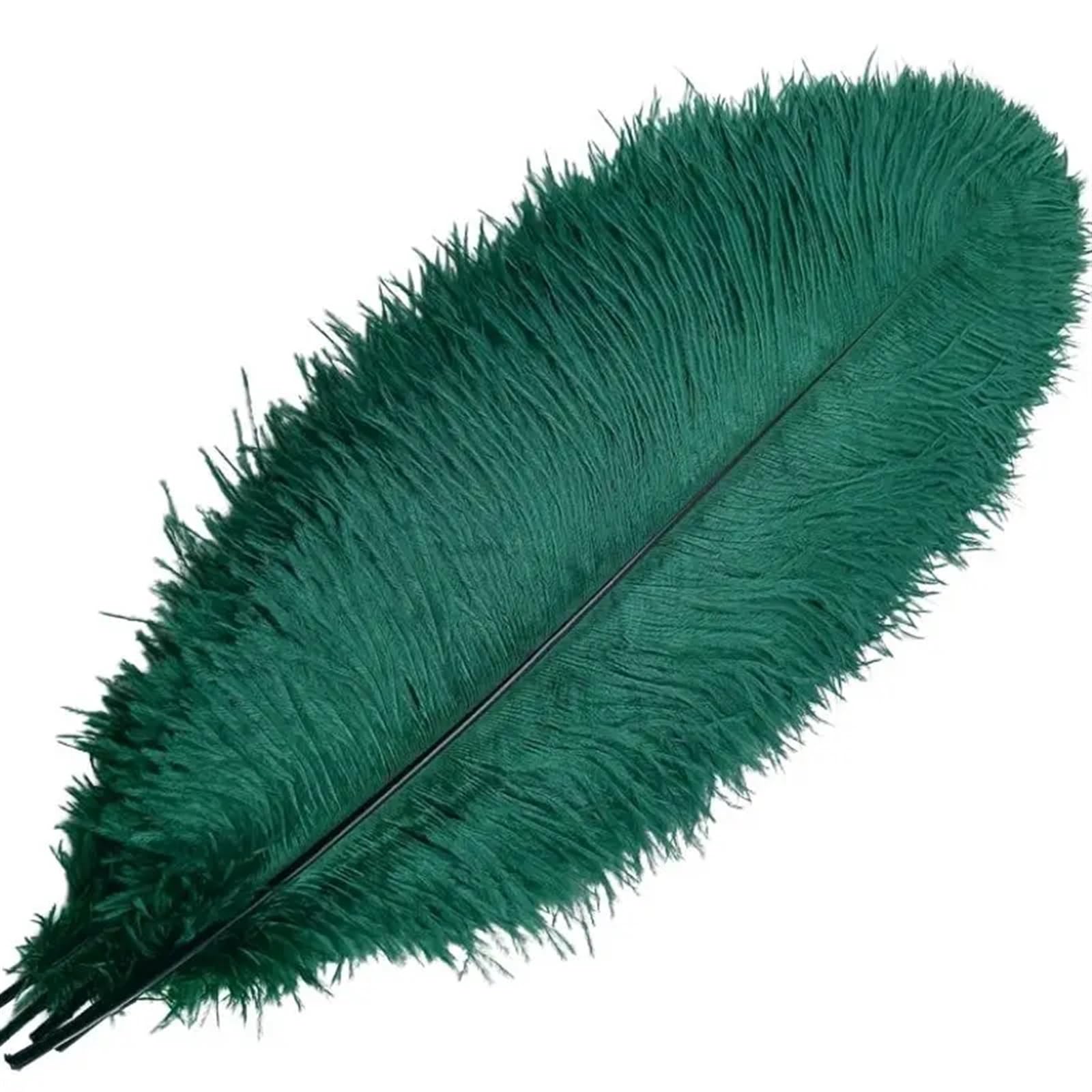 Ostrich Feathers 10-500pcsDark Green Ostrich Feathers Plumas DIY Handicrafts and Crafts Jewelry Making Everything for Handmade Decor Accessories(35-40CM Small Pole,500pcs)