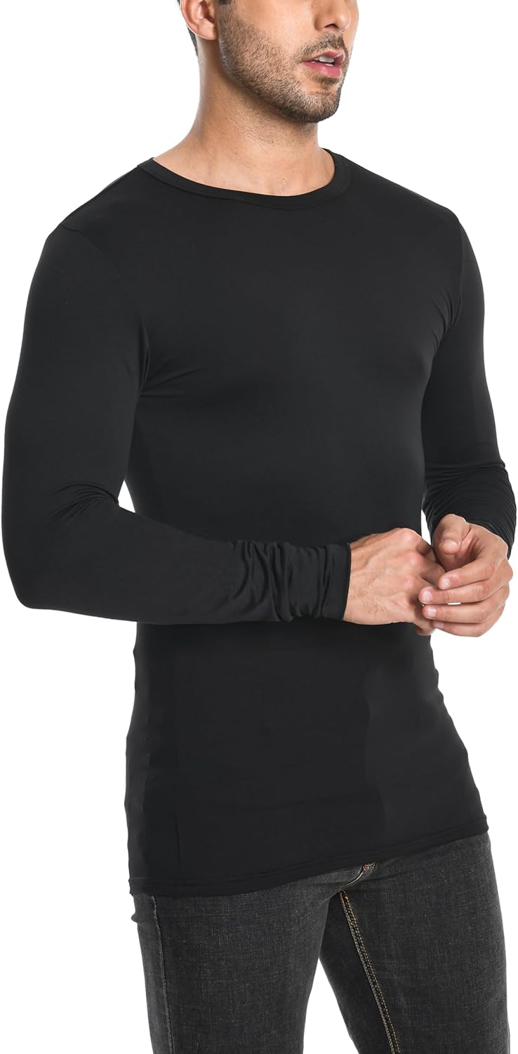 Comfneat Men's 3-Pack Thermal Undershirts Long Sleeve Base Layer - Image 2
