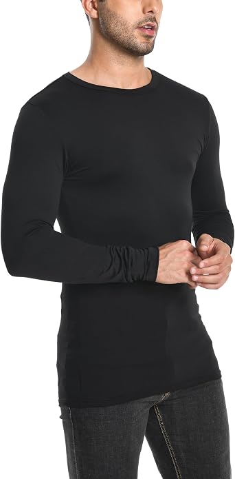 Comfneat Men's 3-Pack Thermal Undershirts Long Sleeve Base Layers