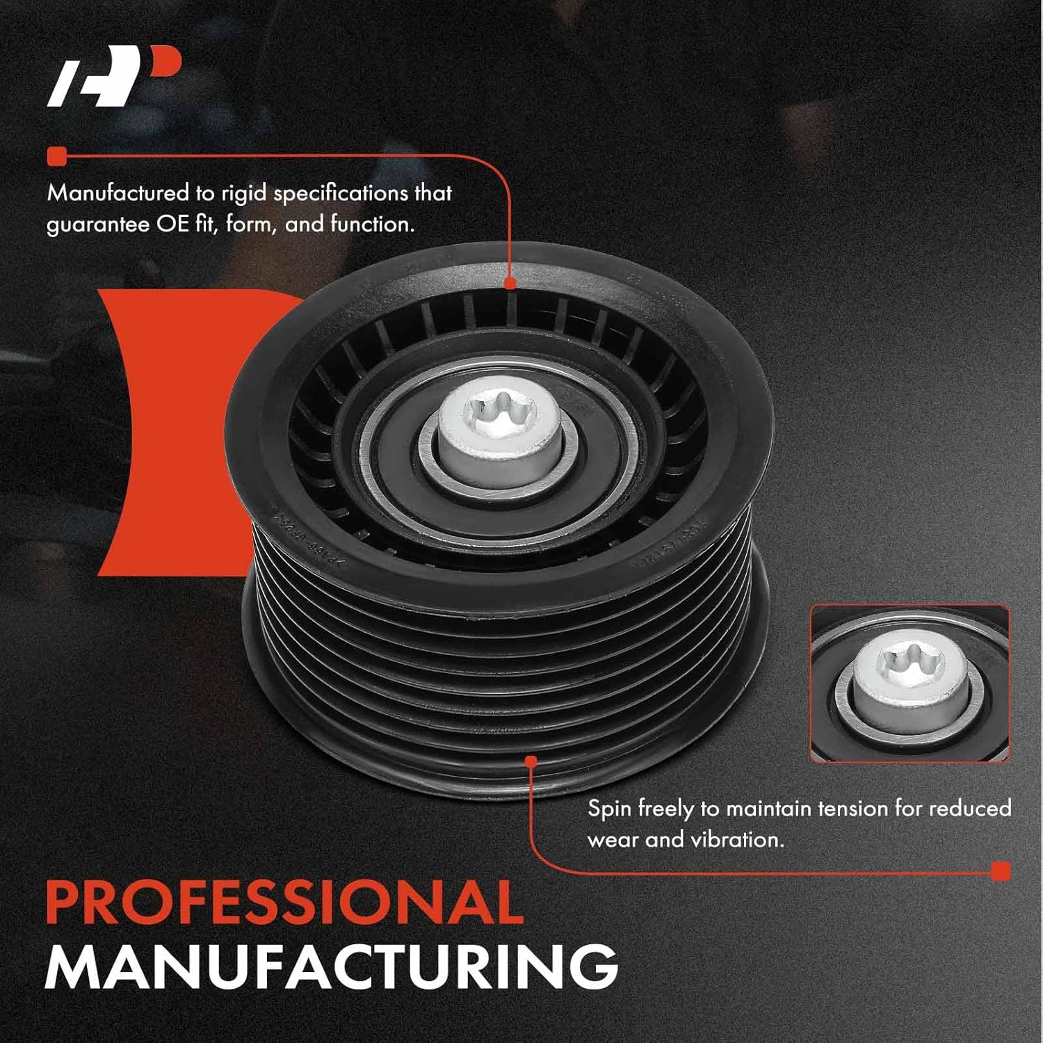 A-Premium Belt Idler Pulley Compatible with BMW 740i/740Li 2011-2012, X6 2008-2010, 3.0L