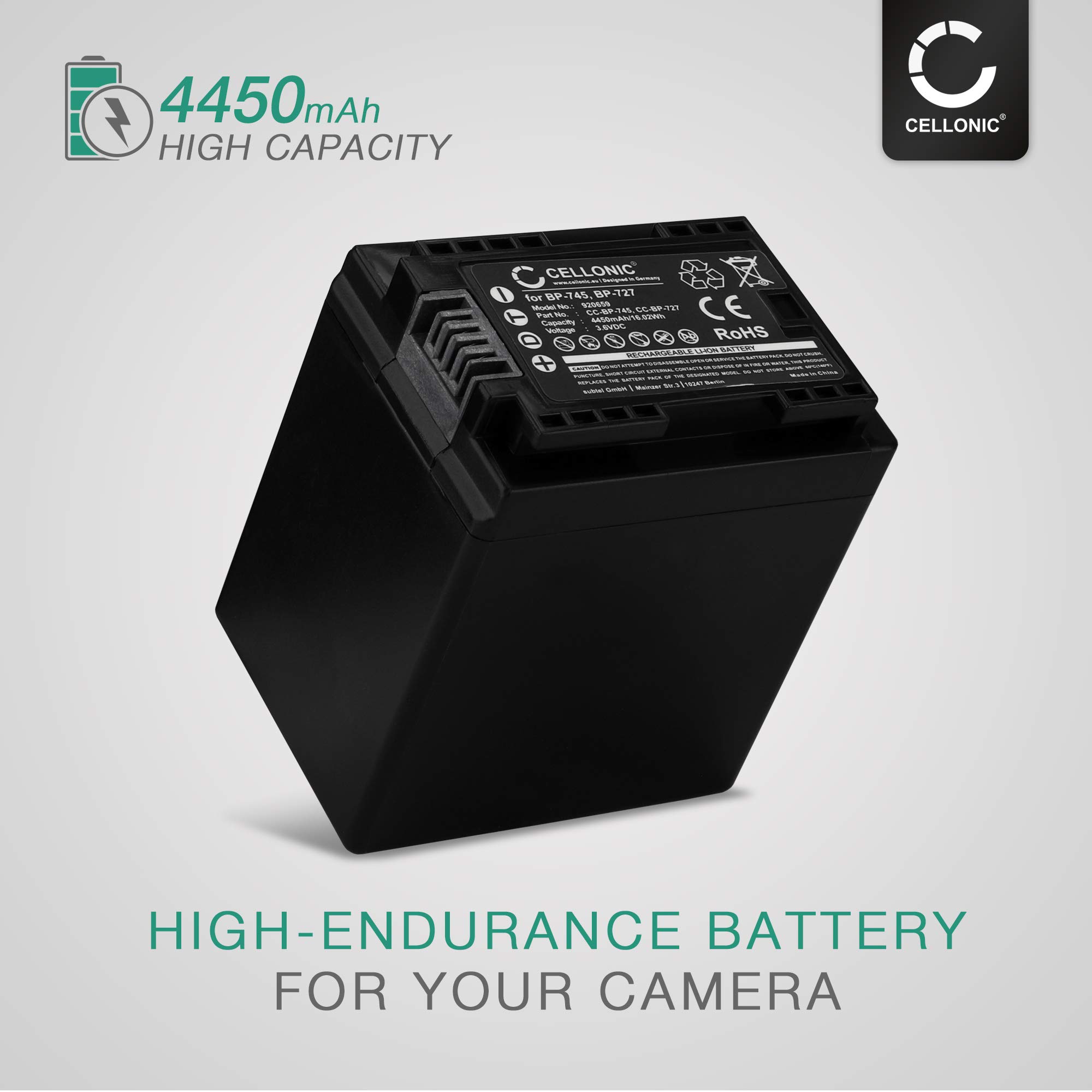 Norifon BP-718 USB Chargeur pour Canon iVIS HF M51, M52, R31, R32, R42 LEGRIA HF R506, R56, R57, M60, R306, R36, R37, R38, R406, R46, R47, R48 VIXIA