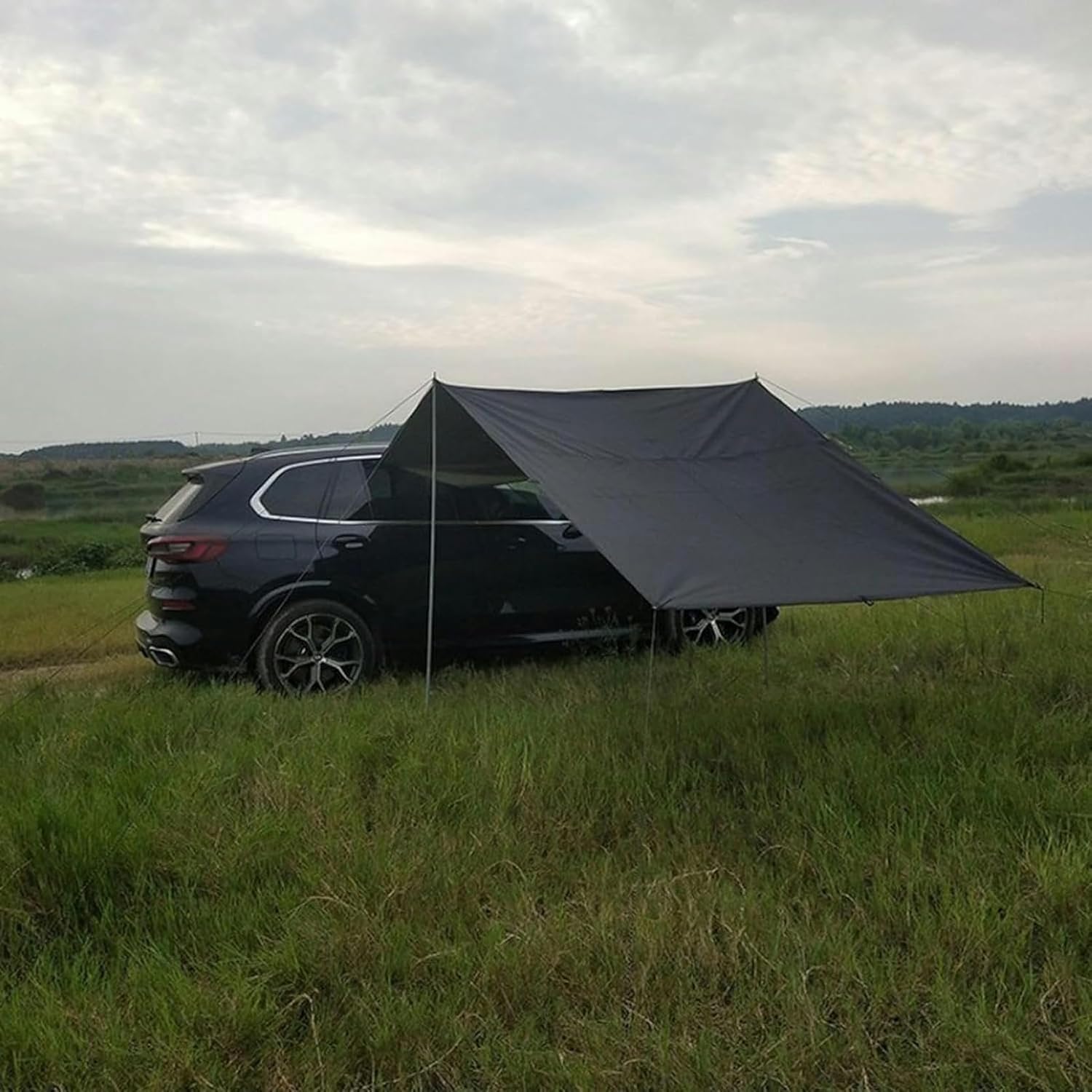 Car Side Awning Room, SUV Tailgate Tent, Vehicle Awning Room, Ideal for Camping, Road Trips, Outdoor Trips, Travel, Expedition, RV, Camper, 4x4 and SUV, Complete Car Awning (Color : Black, Size : 30