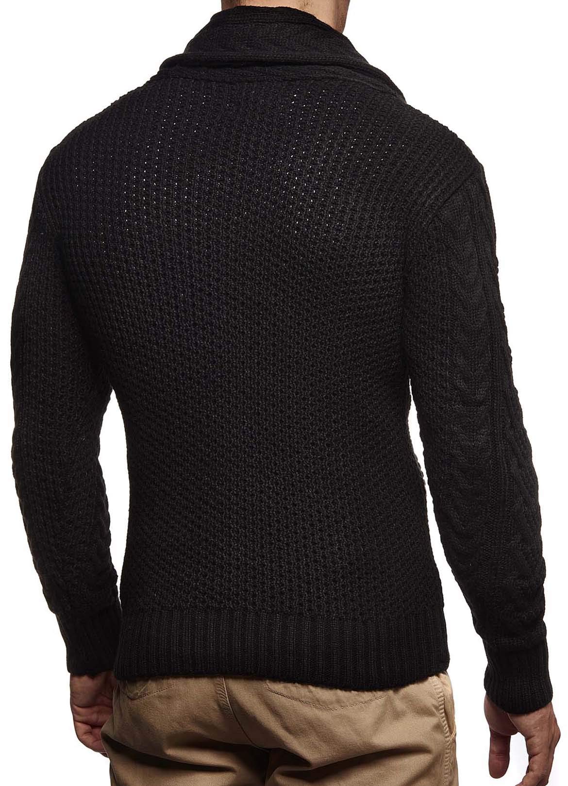 Leif Nelson Herren Strickjacke mit Knöpfen in Regular Fit, Männer Cardigan in Langarm Design, ideal für Casual und Business-Looks