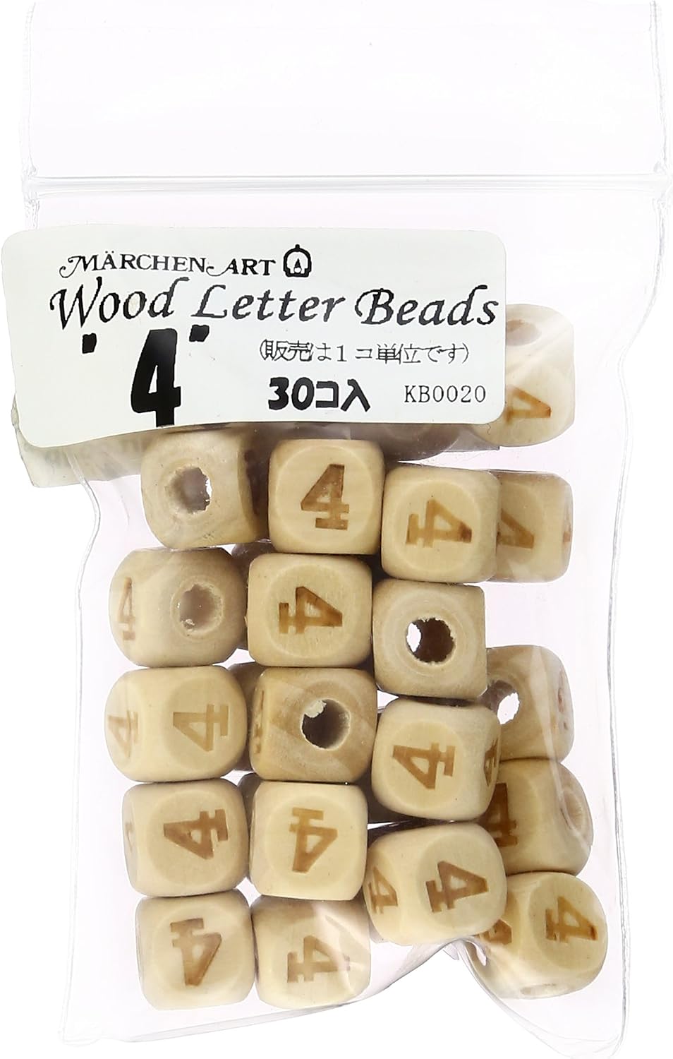 Merchen Art Wood Letter Beads, Pack of 30, 6
