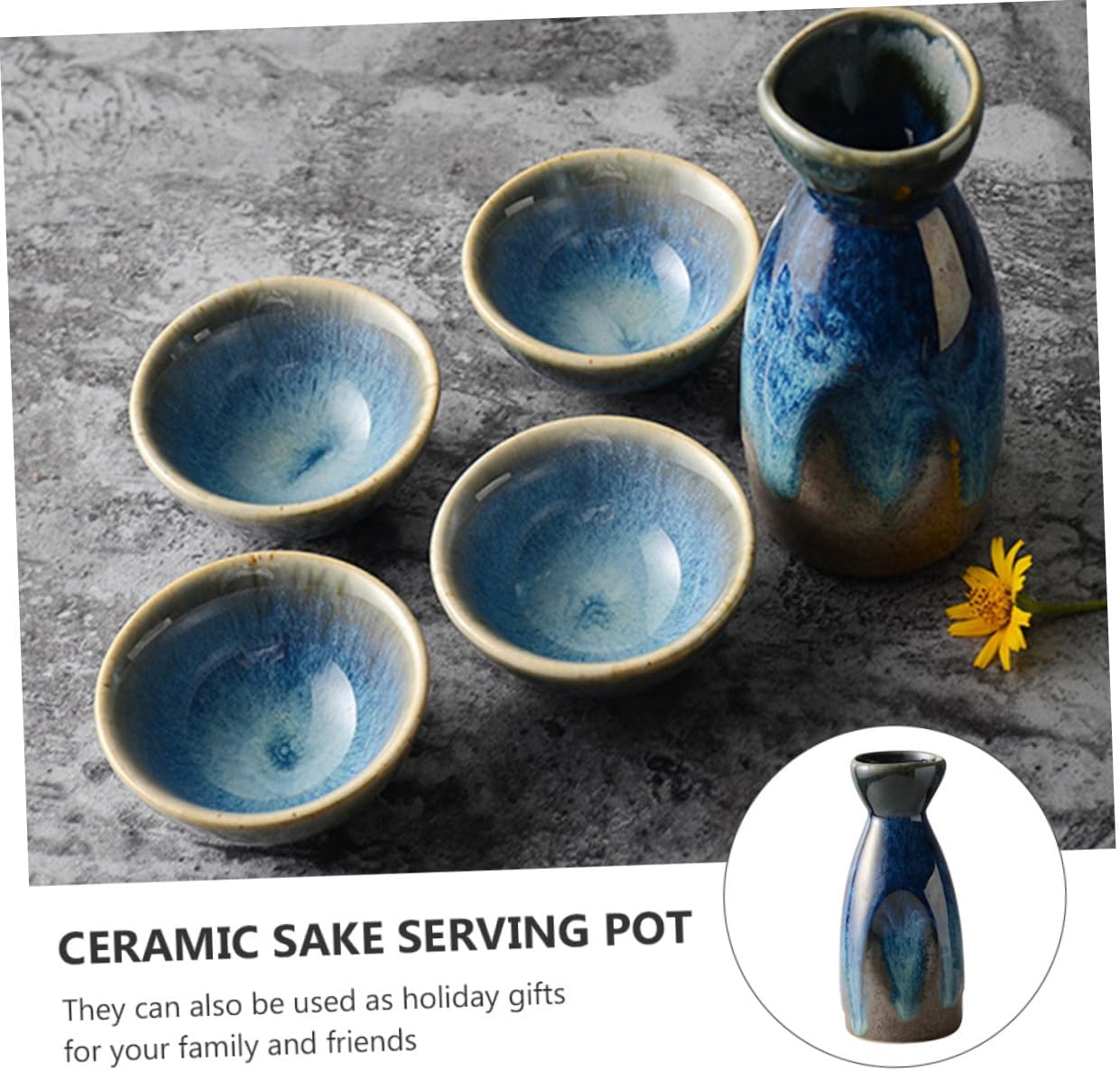Xmas Japanese Style Ceramic Sake Pot Cup Set for Homes