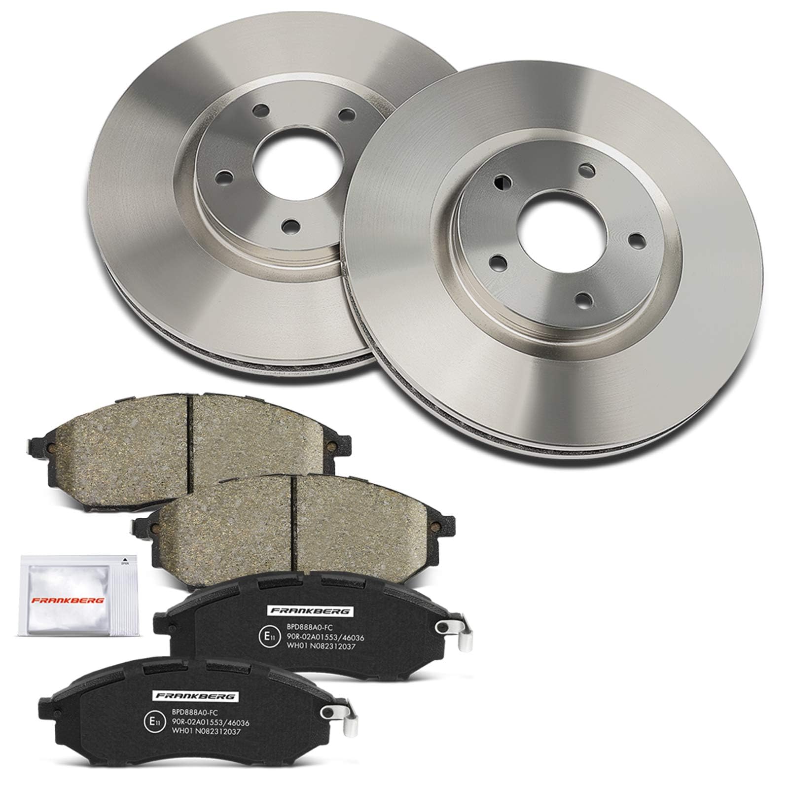 Frankberg Set freni incl. 2x Dischi Freno + 4x Pastiglie dei Freni Anteriore Compatibile con Qashqai +2 I J10 NJ10 1.6 1.5 dCi 1.6 dCi 1.6 dCi AWD 2.0 Replace# 41060AR090