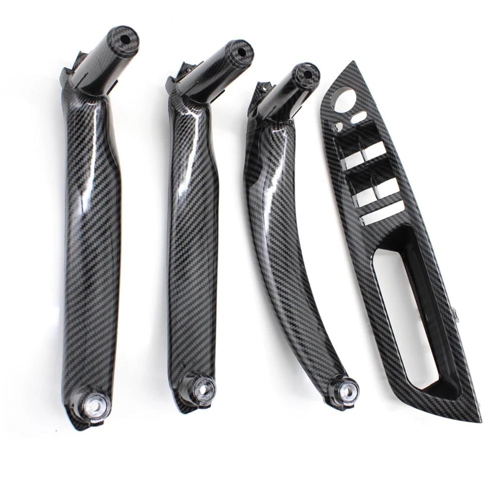 FKHBZM LHD RHD 4PCS Set Inteior Door Pull Handle Kit Replacement Parts for BMW X5 X6 E70 E71 2007-2013(Carbonfiber RHD)