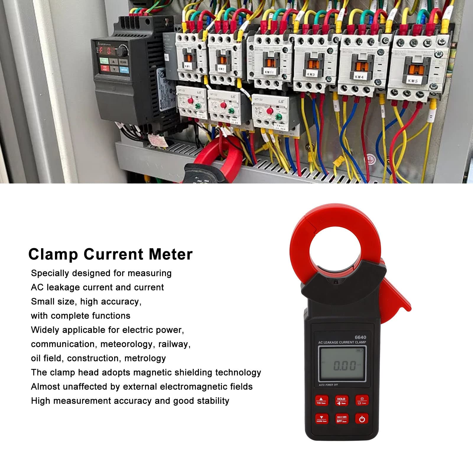 Clamp Medidor de Corriente Anti Interferencia Multifuncional de Alta Precisión Retroiluminada AC Corriente de Fuja Clamp Tester