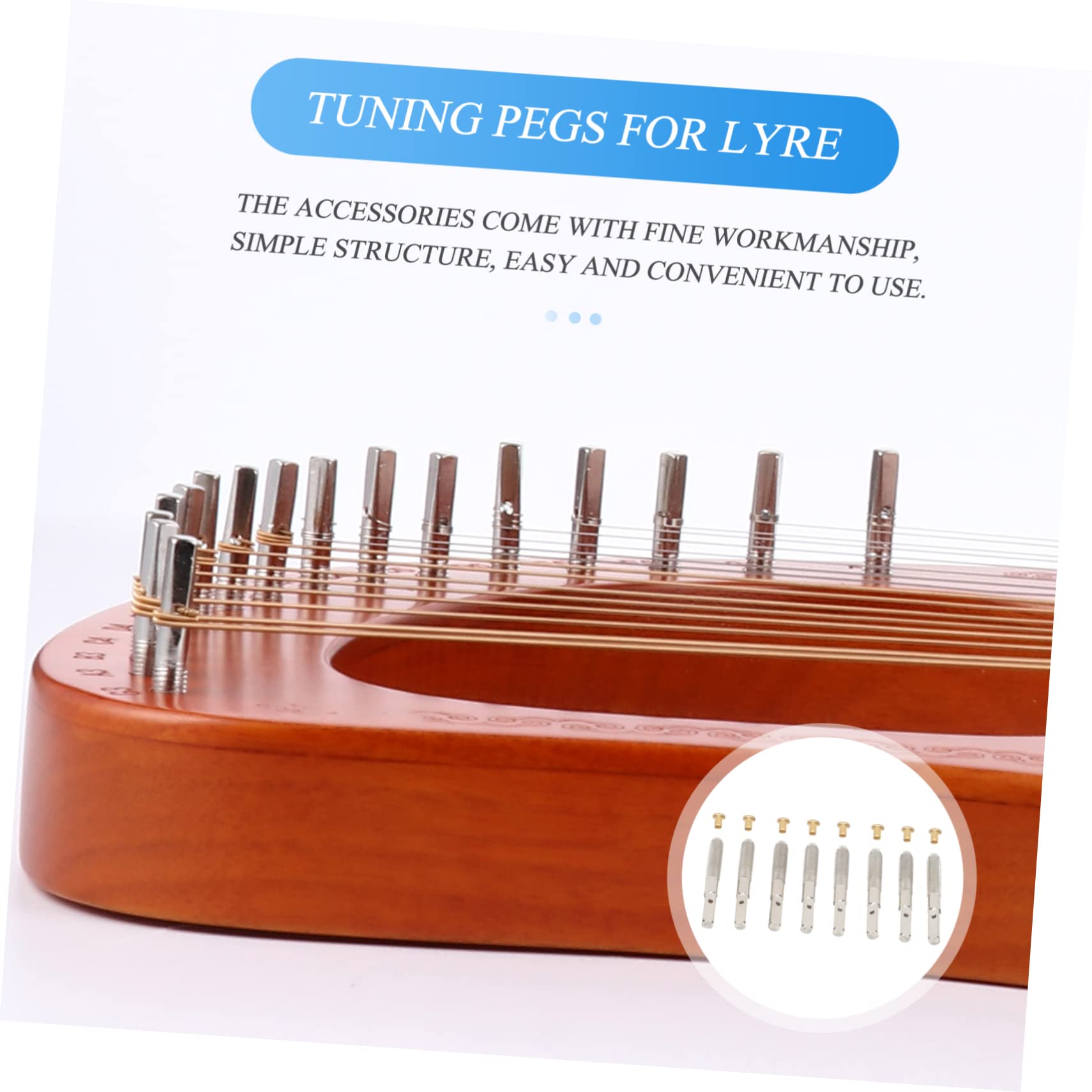 NULYLU Harp Peg Part 8pcs Replacement Accessory Smooth Surface and Comfortable Touch