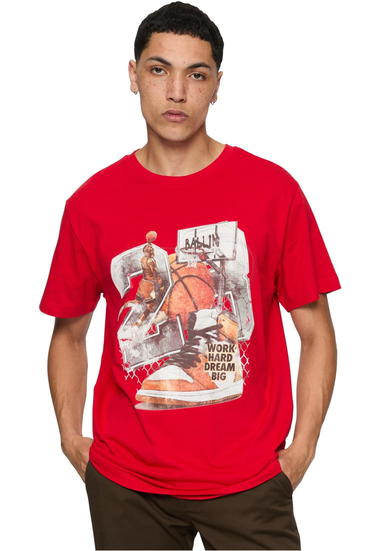 Mister Tee Men's Vintage Ballin Tee City Red, S