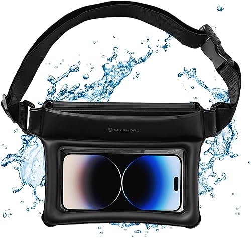 Miniatura 1 de Sinjimoru Clear Waterproof Fanny Pack Dry Bag, Adjustable Strap Floating Crossbody Waist Belt Bag for Swimming Paddling Snorkeling, Lockable Travel