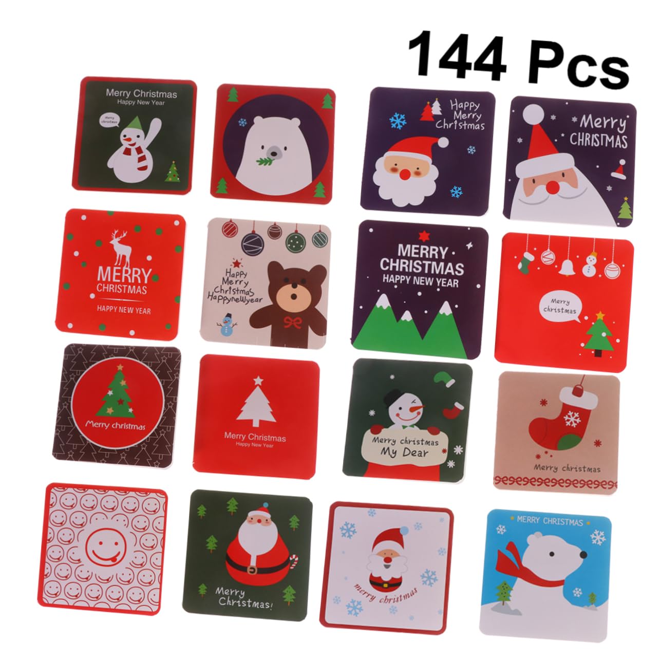 NUOBESTY 144stücke Kleine Weihnachtskarten Bemalte Segenswünsche Kreative Festtagsgrüße als Geschenk oder Grußkarte Geeignet für Familie und Freunde