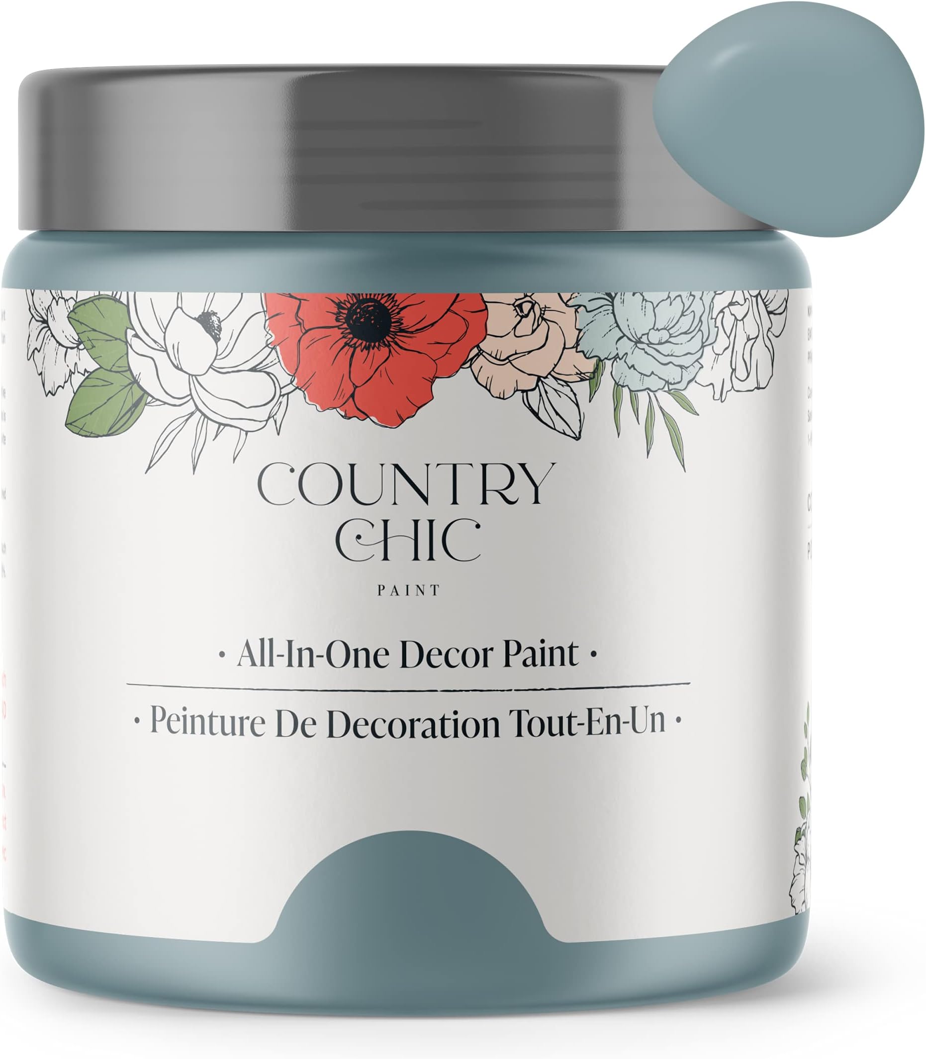 Country Chic Paint Chalk Style - for Furniture, Home Decor, Crafts - Eco-Friendly - All-in-One - No Wax Needed (Nightfall [Blue], Sample (4 oz))