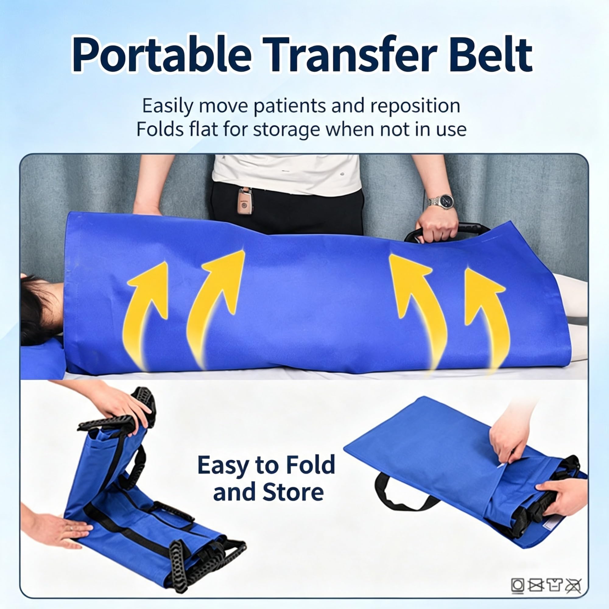 Sábana Deslizante para Transferencia de Ancianos 70x27'', 12 asas antideslizantes, bolsa de transporte. Capacidad 400 lb, impermeable, lavable, Ideal para cuidadores y ayuda familiar.(Orange 2pcs)