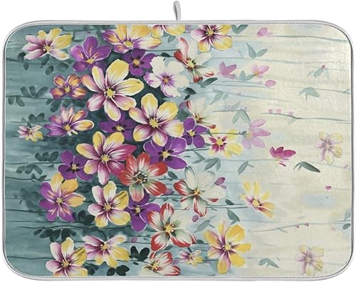 Miniatura 21 de Cherry Blossom Series - Tapete de secado de platos para encimera de cocina, 18 x 16 pulgadas, tapete absorbente de microfibra para platos
