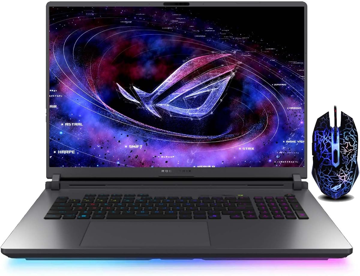 ROG Strix G18 (2025) Gaming Laptop, 18" 16:10 ROG Nebula 2.5K 240Hz/3ms, NVIDIA GeForce RTX 5080, Intel Core Ultra 9 275HX, 64GB DDR5 RAM, 8TB M.2 PCIe SSD, WiFi 7, Win11 Pro - Eclipse Gray
