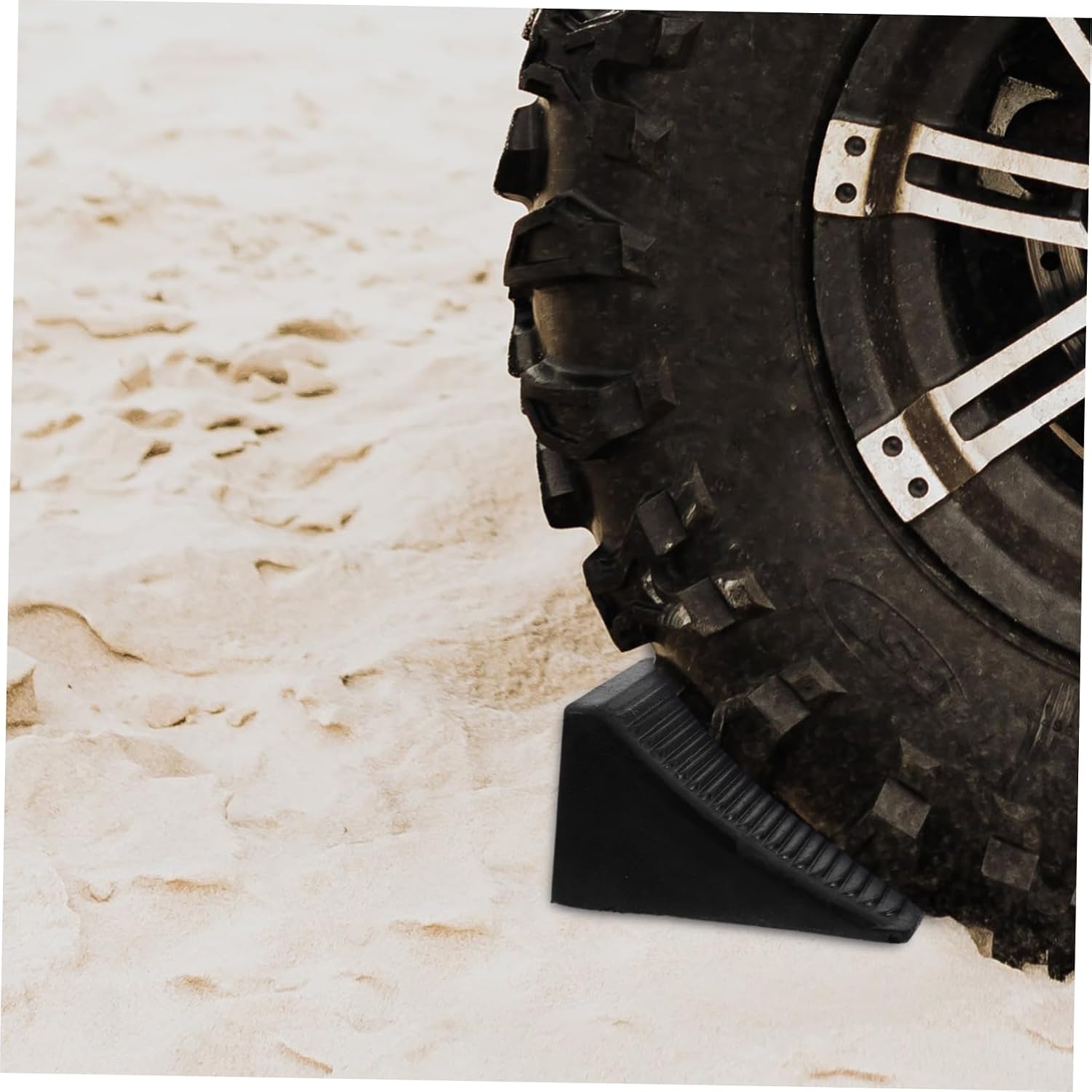 2pcs Rubber Wheel Chocks Anti-Slip Tire Positioning Stopper