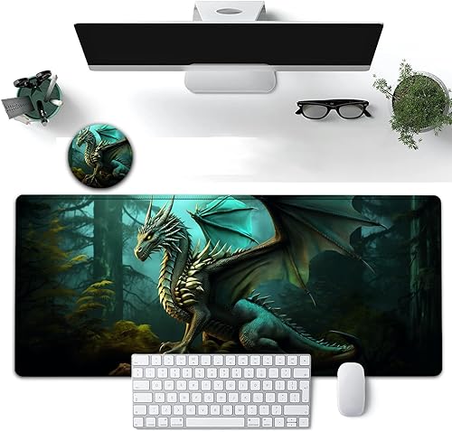 Miniatura 7 de Alfombrilla de mouse grande de 31.5 x 11.8 pulgadas, extendida para juegos con bordes cosidos, protector de alfombrilla de mouse XXL, base de goma