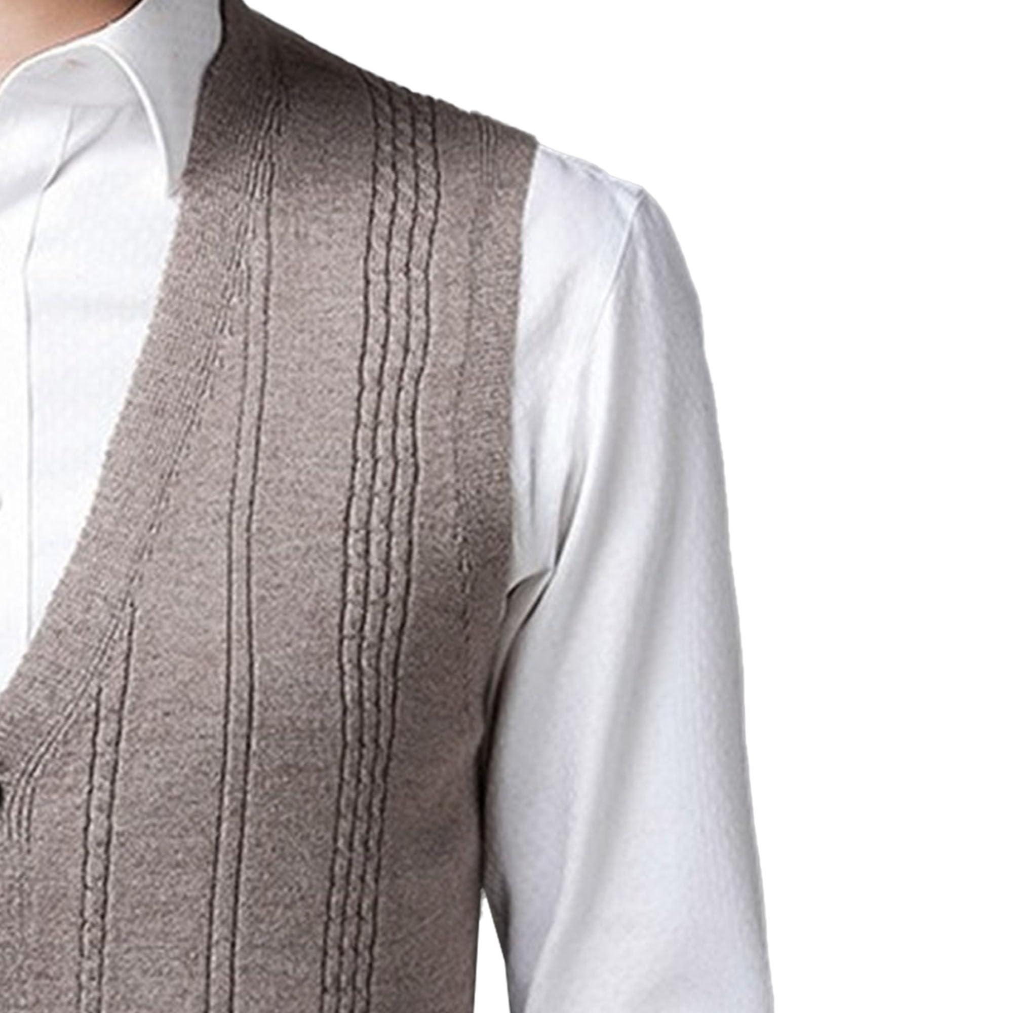 Cardigan lavorato a maglia senza maniche da uomo con bottoni frontali