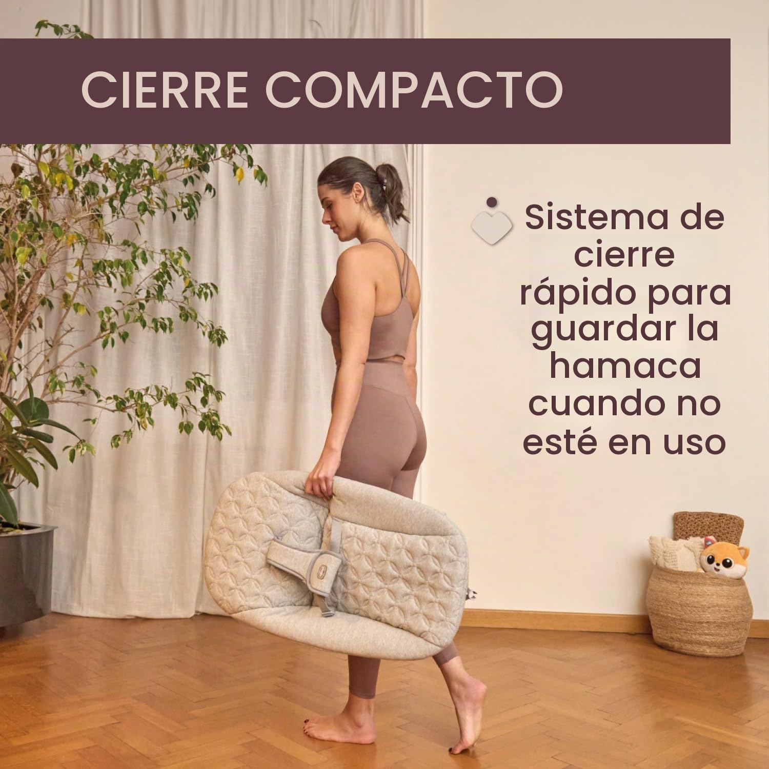 Chicco Hamaca Zen Wave, Balancín para bebés de 0 a 6 meses, Mecedora para bebés, Amaca Bebé con barra de juegos, compacta, plegable, Espreguiçadeira bebé, Balanceo Natural, sin pilas