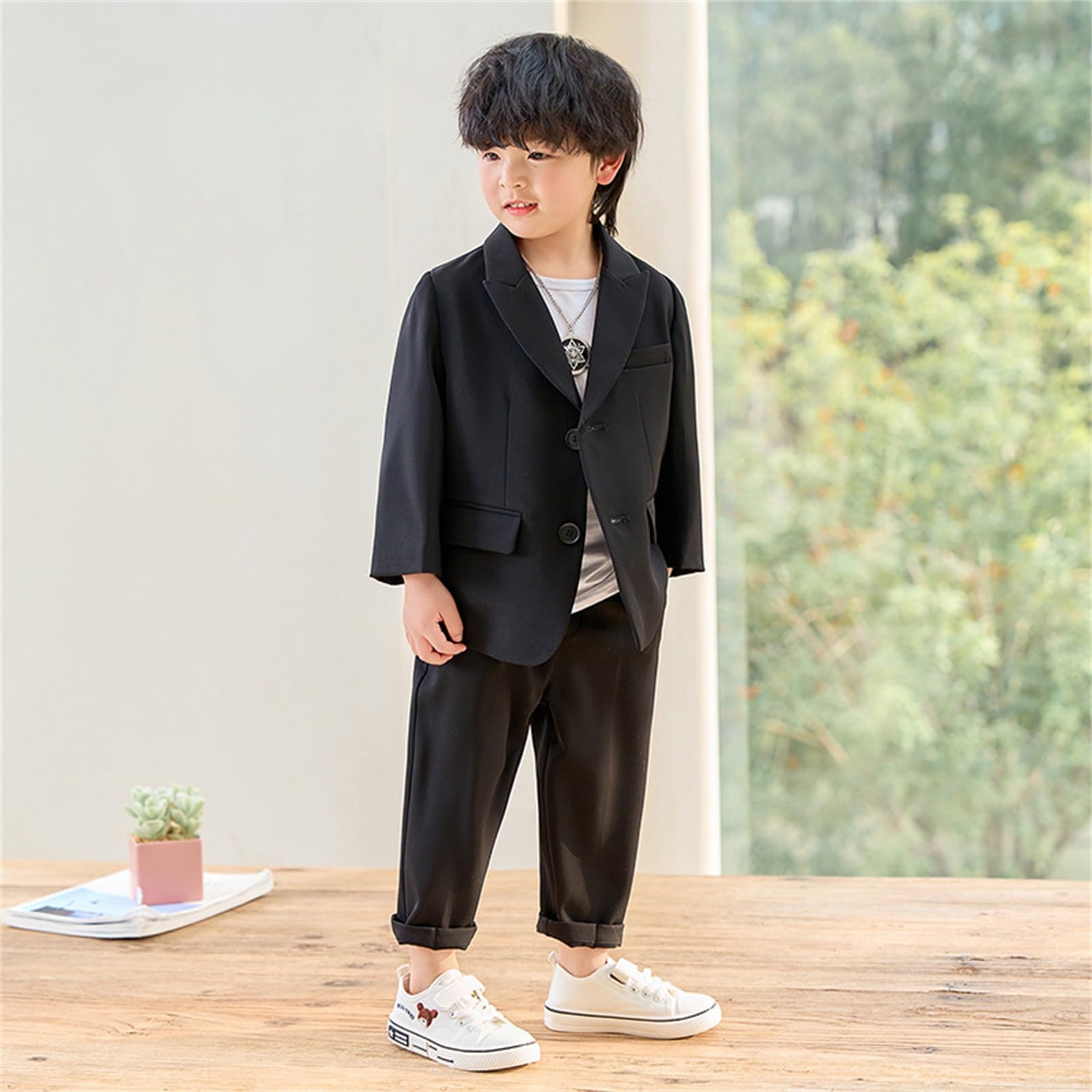 Set da 3 pezzi per abbigliamento formale con cappotto e pantaloni