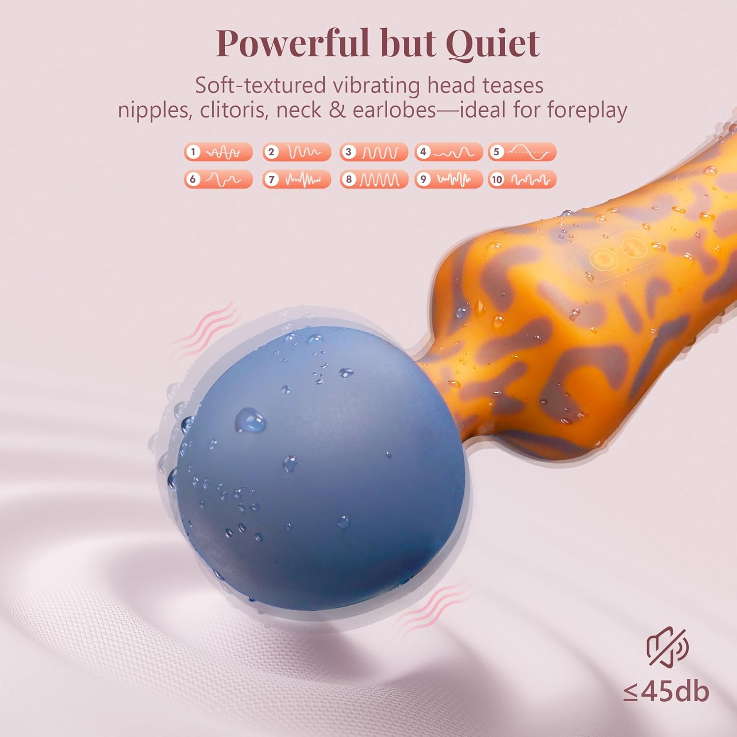 Vibrator Wand Dildo Sex Toys - 9.08" Leopard Dual-Headed Vibe for Clit，G Spot，Glans, Full-Body Pleasure Stimulator with 10 * 10 Vibration, Soft Liquid Silicone Massager Adult Toy for Women Men Couple