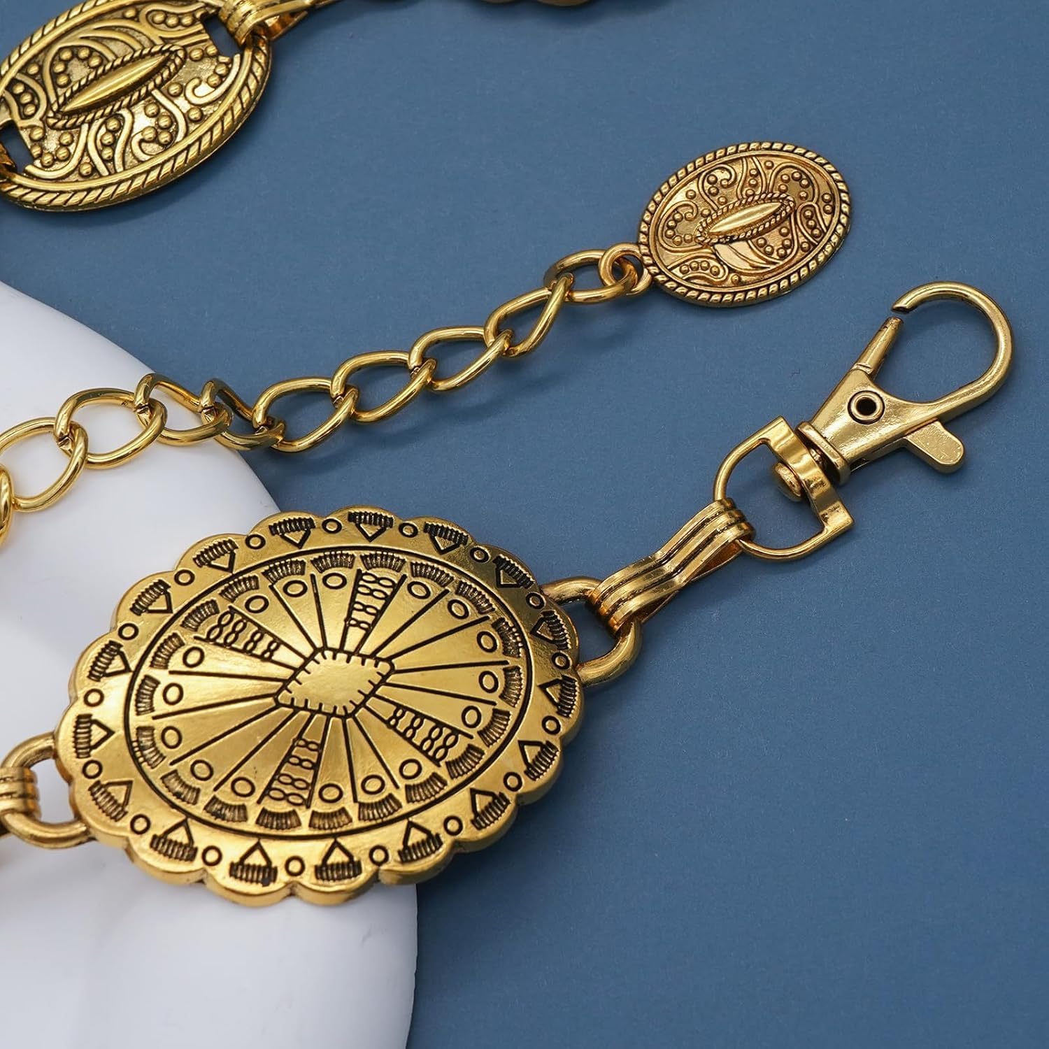 YouBella Jewellery for Women Belts for Women and Girls Stylish Kamarbandh Kamar Chain Waist Belt for Dresses Jeans Saree (Gold) (YB_Belt_91) 2