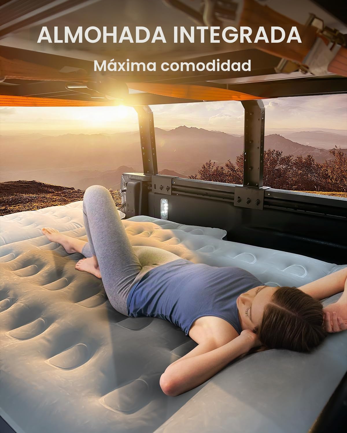 Colchón inflable para cama de camión Tacoma, colchón de aire de 5 a 5 pies para camioneta de tamaño mediano con extensión desmontable para portón trasero, Honda Ridgeline Jeep Gladiator JT, diseño