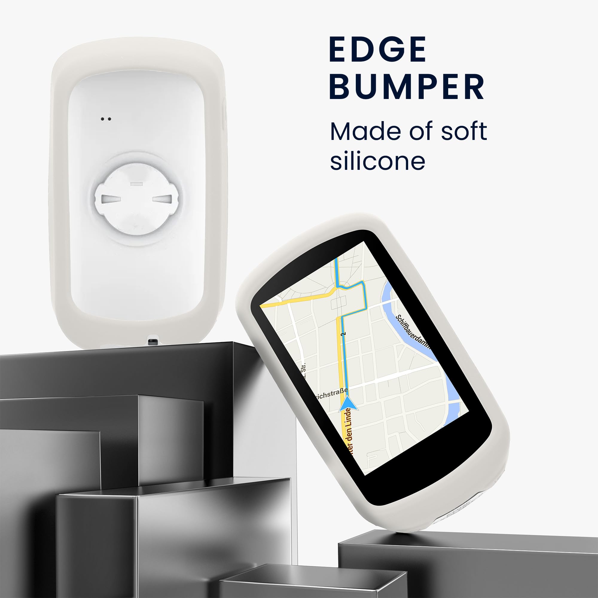 kwmobile Silikonowe etui kompatybilne z Garmin Edge Explore 2 – miękkie etui na rower GPS, ochraniacz zderzak – białe