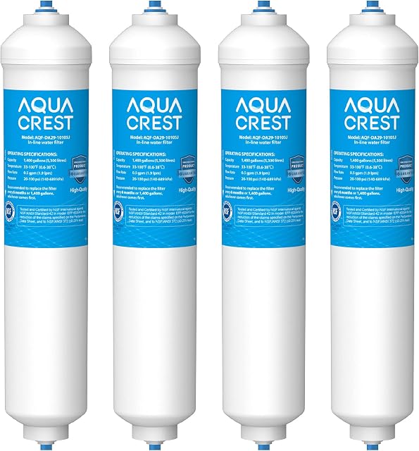 4X AQUACREST AQF-FF35C5J Fridge Freezer Water Filter, Replacement for Samsung (ONLY External) DA29-10105J DA99-02131B HAFEX/EXP American Style DA2010CB (4)