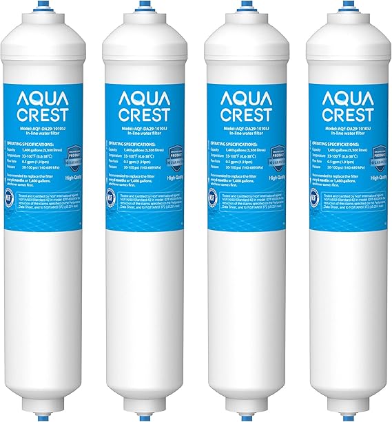 4X AQUACREST AQFFF35C5J Fridge Freezer Water Filter, Replacement for Samsung (ONLY External