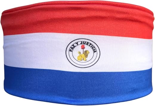 Flag Headband - Unisex Stretchy Silky Sweatband for World Sports Tournament Fans & Parties - Lightweight Breathable Head Wrap - One Size Fits Most
