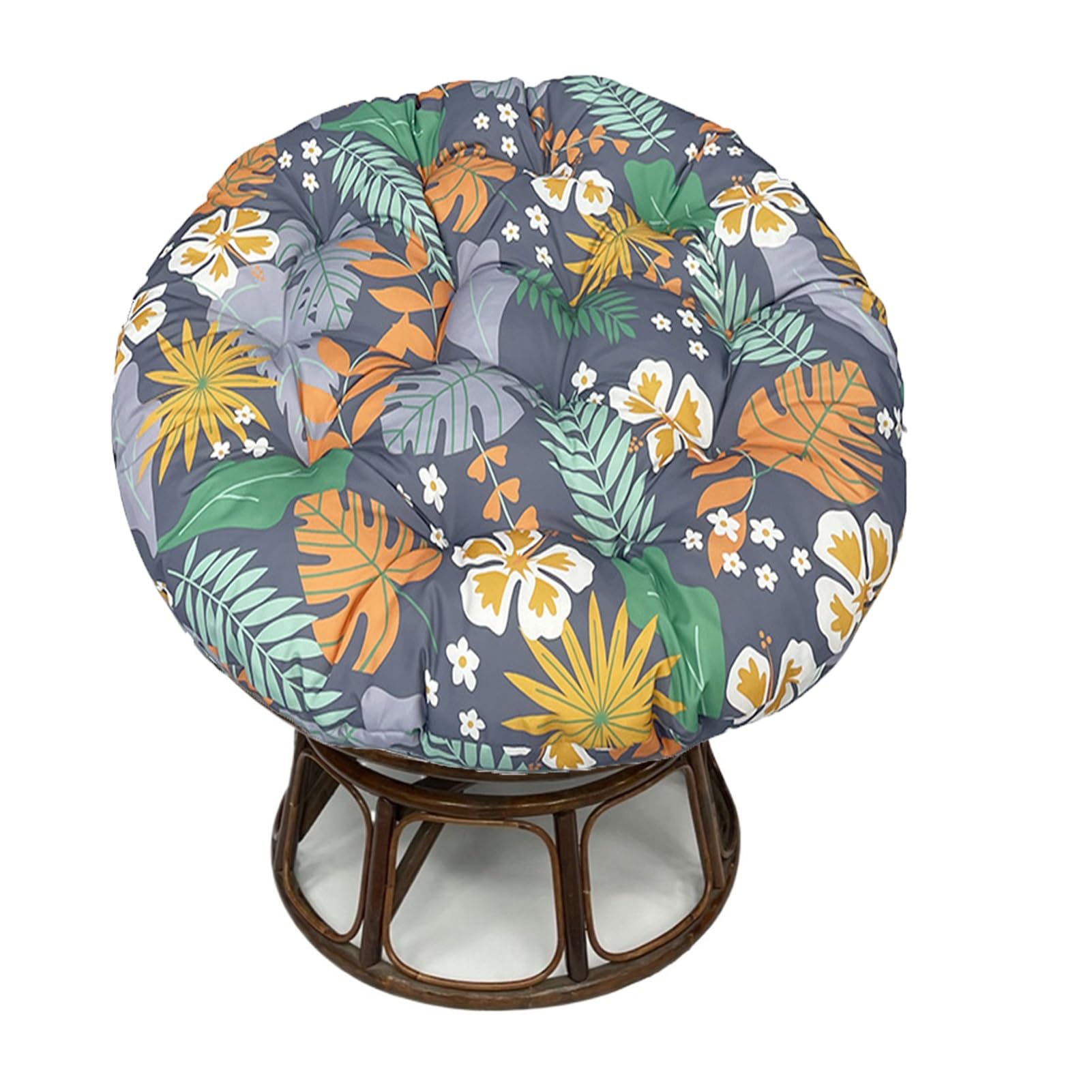 Cojín floral para silla oscilante de 67x48 pulgadas con lazos de sujeción para jardín