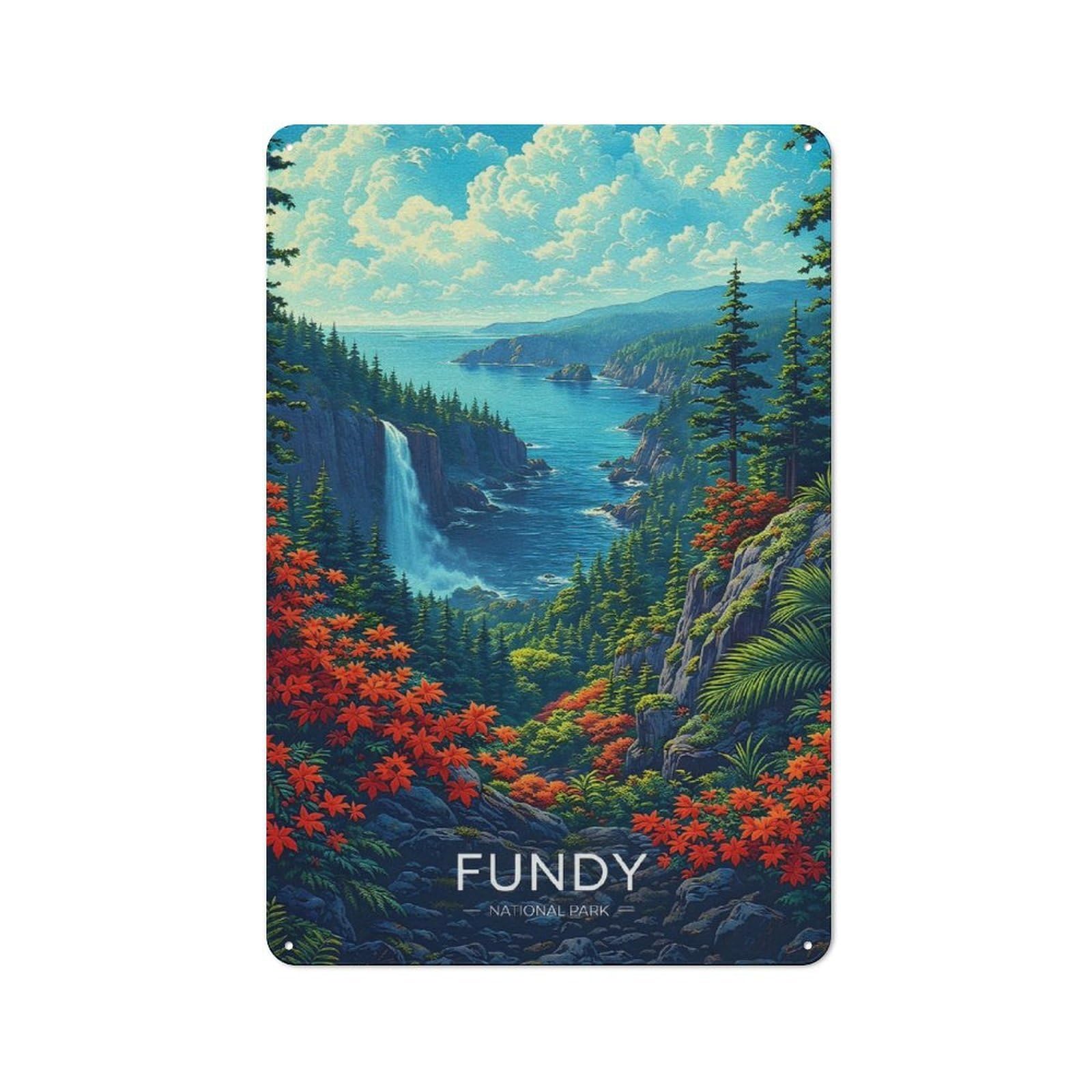 Junmoney Style-21 Fundy National Park Landscape Tin Wall Sign 30X20cm, Loft Style Industrial Wall Decor For Loft, Studio, Office Or Creative Room