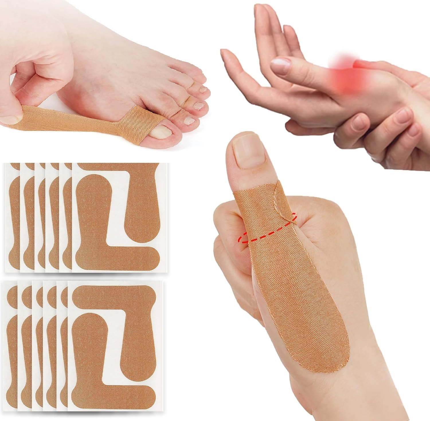SWOPPLY Thumb Support Tape Bunion Corrector – Adjustable Elastic Self-Adhesive Thumb Bandage Patch for Pain Relief, Big Toe Valgus Orthotics, Joint Support, Sports & Injury Recovery-image-48