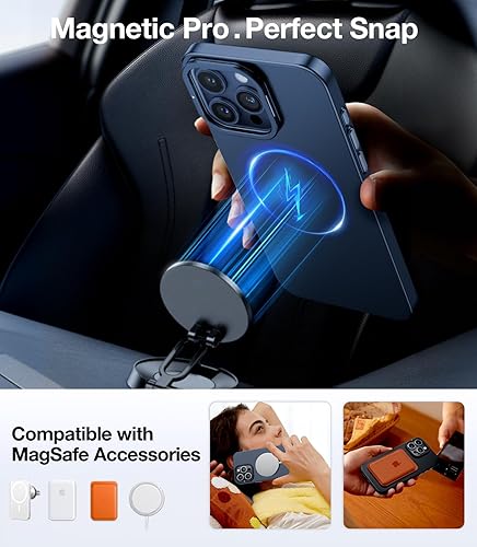 Miniatura 3 de TORRAS Funda magnética de ajuste delgado para iPhone 15 Pro compatible con MagSafe Soporte de cámara Ultra delgada y ultradelgada Funda mate