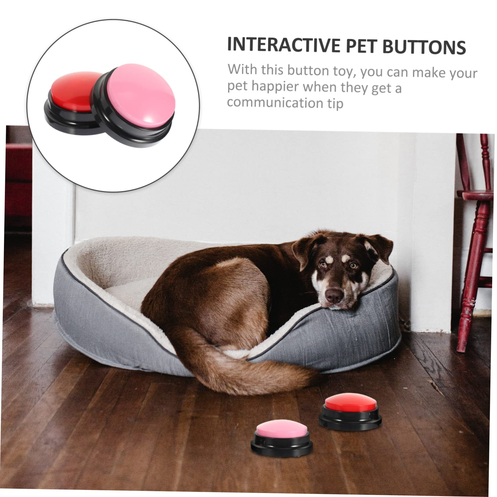 WOONEKY 4piezas Botones Interactivos para De Botones De Comunicación para y Gatos Juguete De Entrenamiento Grabable para Actividades y Casa