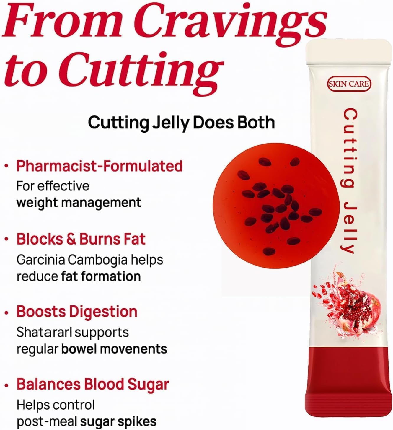 Coleology Cutting Stick Jelly – Suplemento Nutricional en Gelatina con Colágeno y Ácido Hialurónico, Sabor a Granada, 2 Paquetes de 10 Unidades (20 Sticks de 25g), Envuelto Individualmente