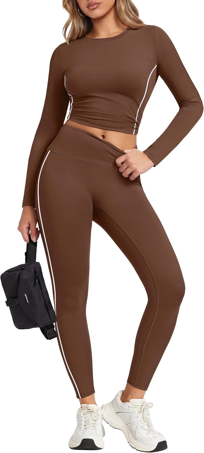 Workout Sets for Women Fitness Clothing 2 Piece Sets Leggings with Pockets