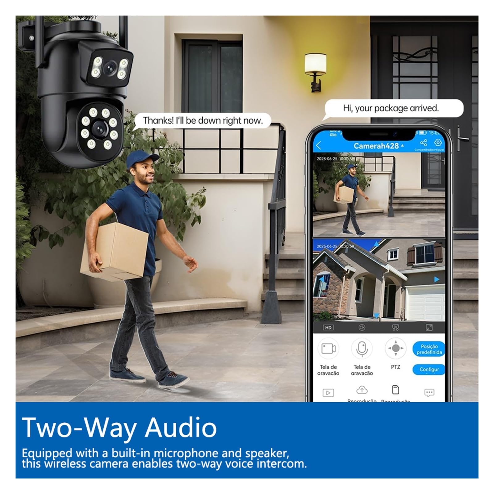 CCTV WiFi à Double Objectif 4K 8MP à Double écran