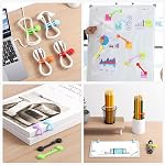 Attaches de câbles magnétiques en silicone réutilisables - 2 Tailles Combo (4pcs 2,95'' + 4pcs 7,68'') - Multi-pourboire pour le bundling de câble, l'organisation, signets & Aimants pour réfrigérateurs - Couleurs assorties, 8-Pack (8)