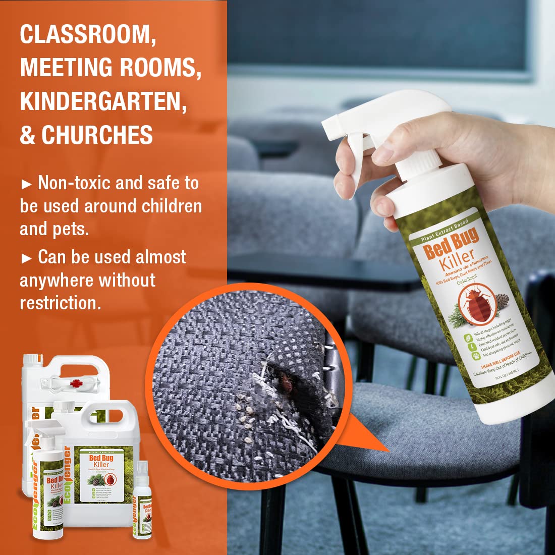 EcoVenger (Formerly EcoRaider) Bed Bug Killer with Remote Sprayer 1Gal - Kills 100% All Stages on Contact- Kills Resistant Bugs- Kills Eggs- 14 Day Residual Protection- Non-toxic- Child & Pet Friendly
