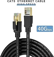 Vista 2 de Cable Ethernet Cat8 de 150 pies, cable de red de Internet, cables LAN de 40 Gbps 2000 Mhz, cables LAN SSTP de alta velocidad con conector RJ45